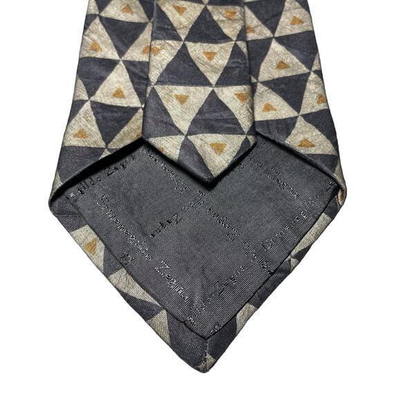 Ermenegildo Zegna 100% Silk Tie Necktie Triangle Geometric Italy Career - Picture 7 of 8